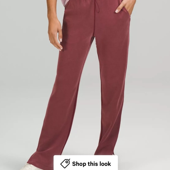 Brushed Softstreme Split-Hem High-Rise Pant (Red Merlot) - Picture 2 of 8